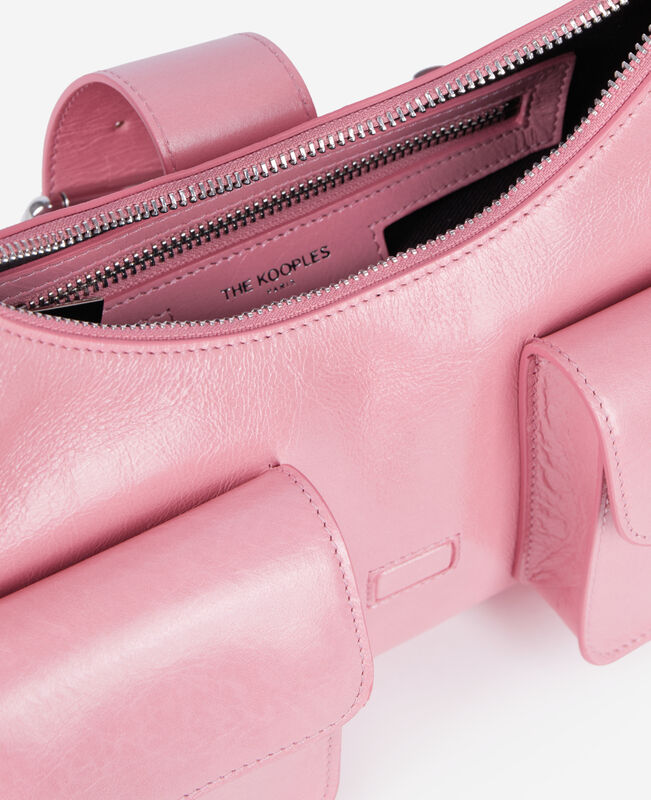 The Kooples FEMME BABY PINK sac amelia en cuir rose