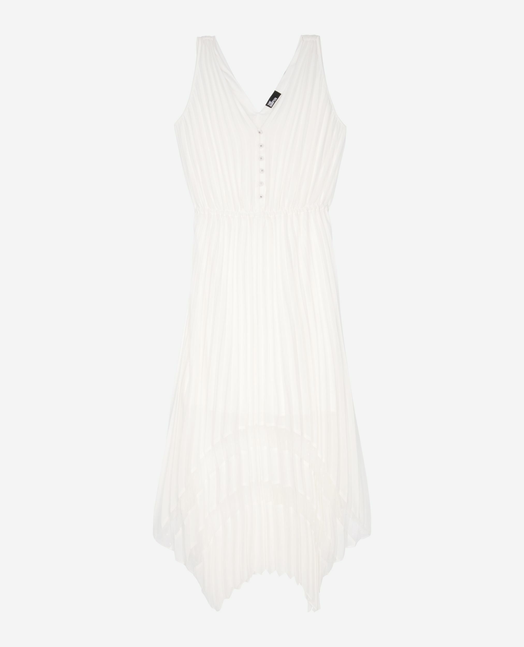 Robe longue avec plissage blanche et plumetis, ECRU, hi-res image number null