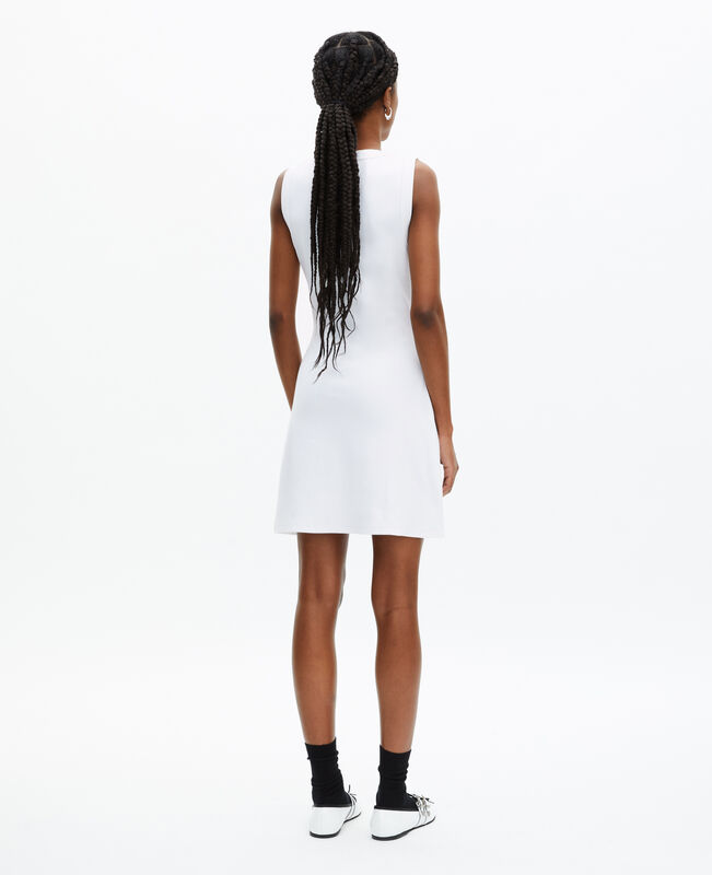 The Kooples FEMME WHITE robe courte avec logo blanche