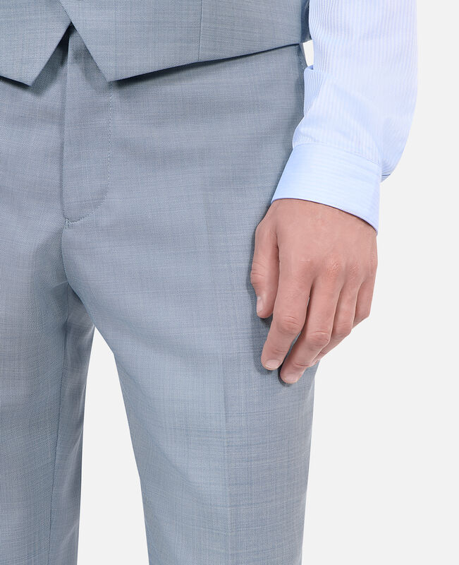 The Kooples HOMME BLUE pantalon de costume en laine coupe ajusté bleu