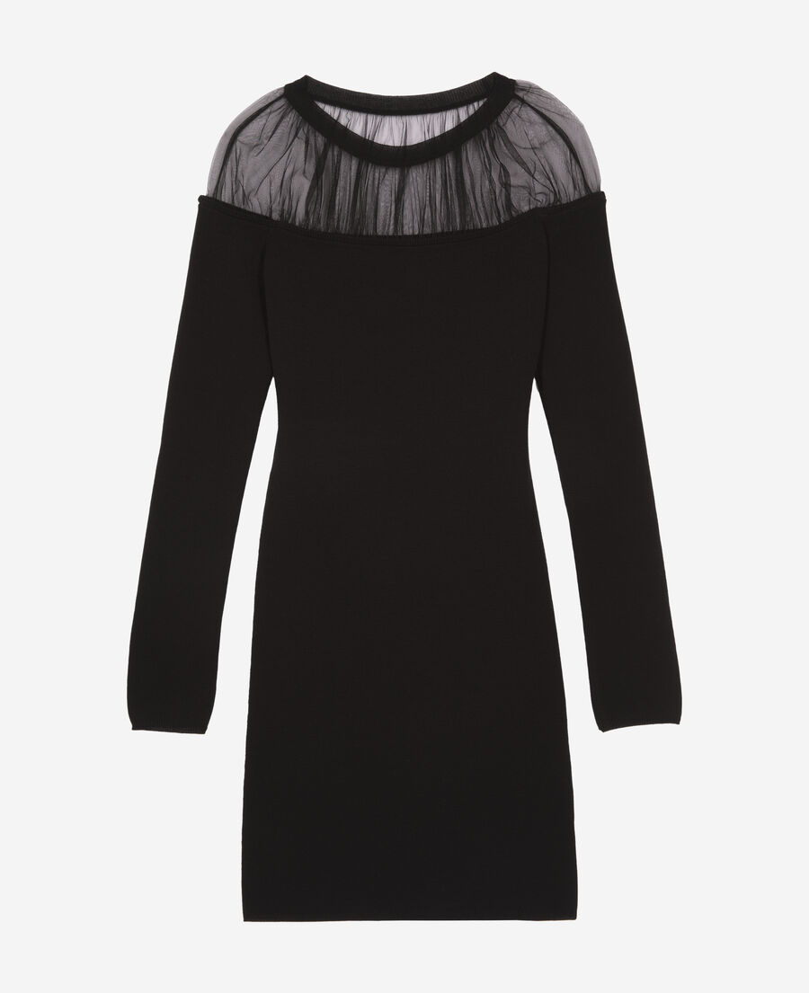 The Kooples WOMEN BLACK short black ruched dress