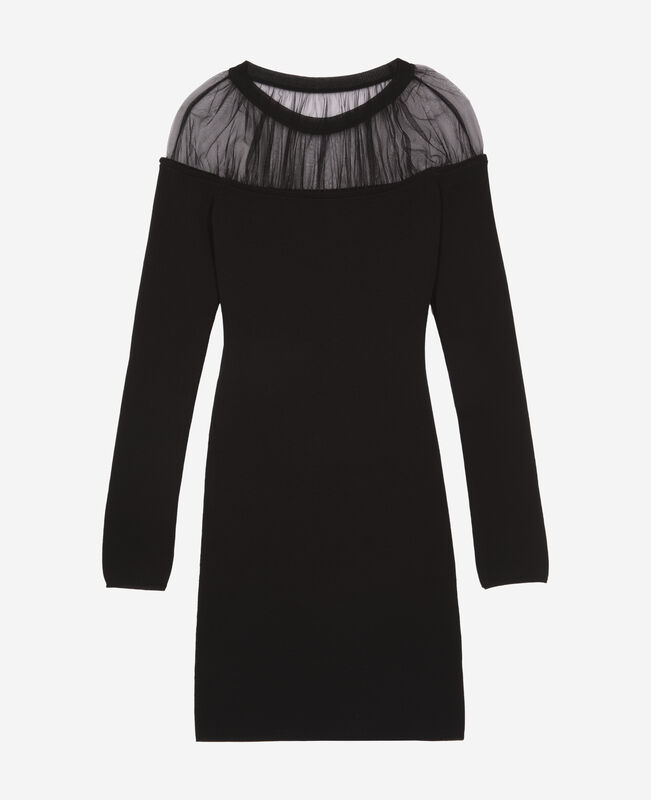 The Kooples FEMME BLACK robe courte à fronces noire