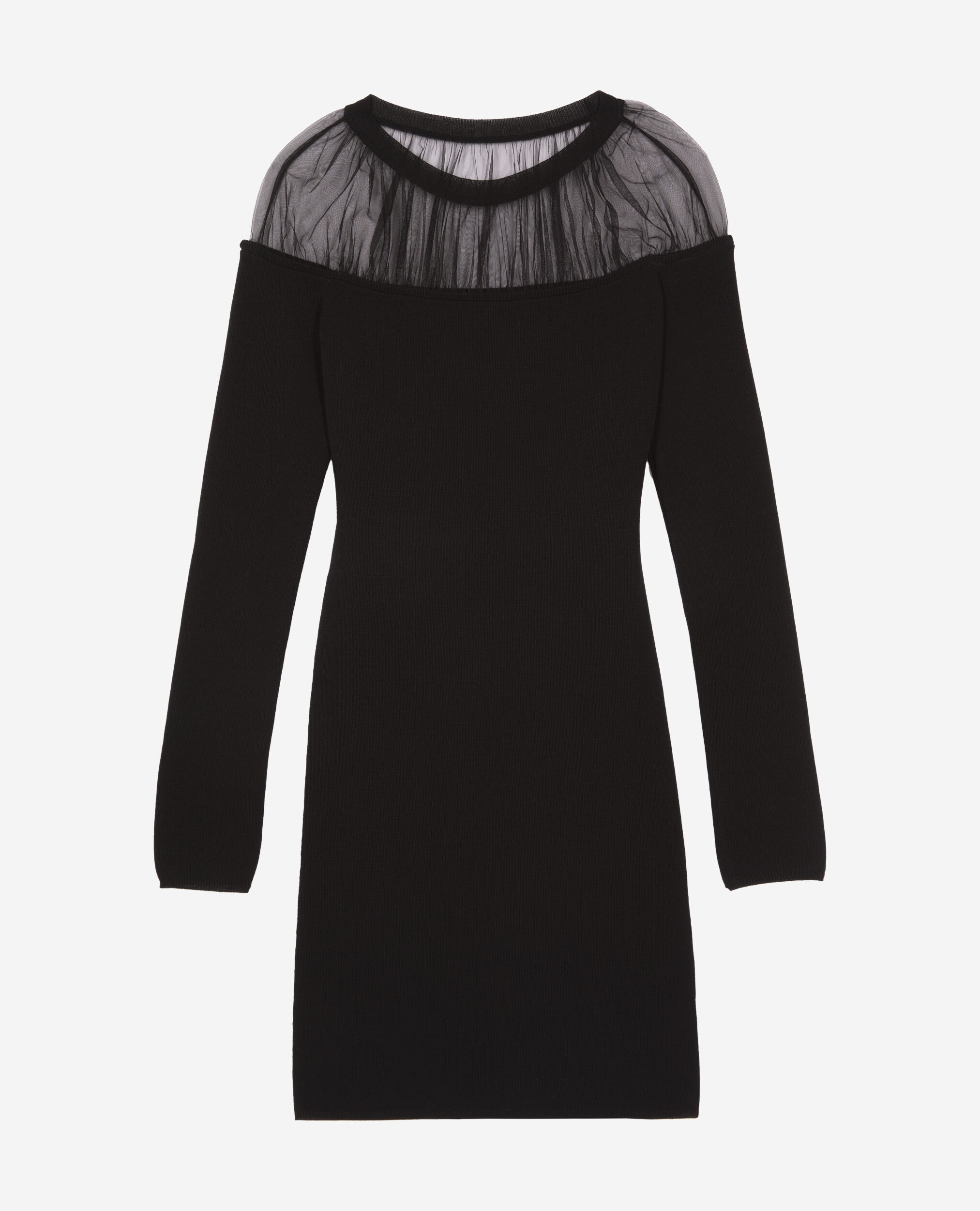 Robe courte à fronces noire, BLACK, hi-res image number null