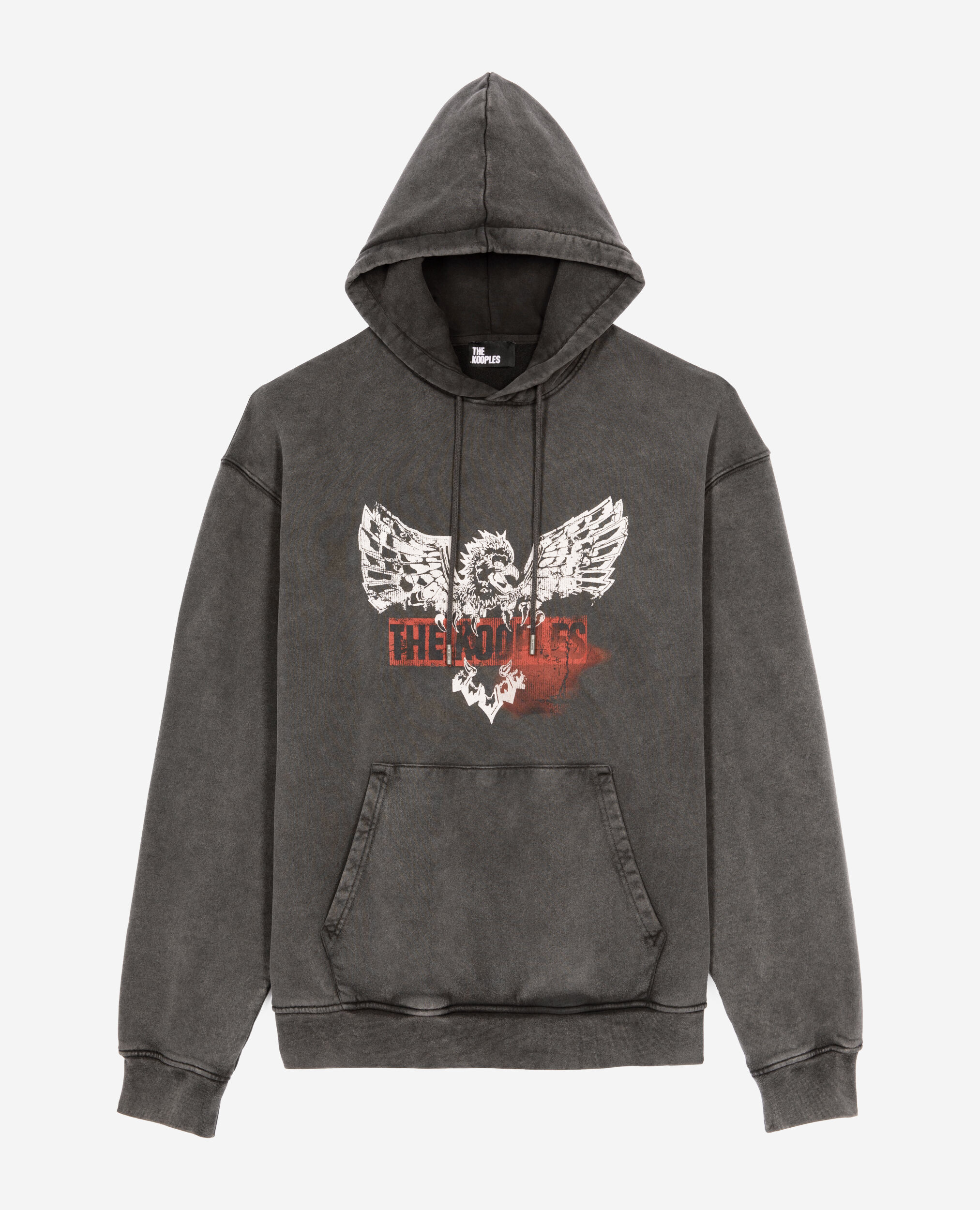 Sweatshirt à capuche et sérigraphie noir , BLACK, hi-res image number null