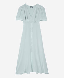 The Kooples FEMME BLUE/GREEN robe longue avec boutonnage en soie bleue