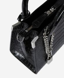 The Kooples FEMME BLACK sac ming effet crocodile en cuir noir