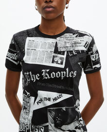 The Kooples FEMME BLACK WASHED t-shirt avec sérigraphie noir et blanc