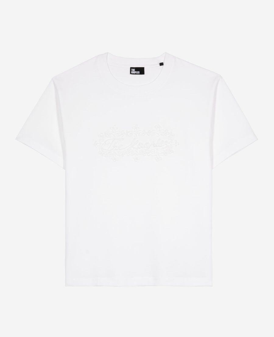 The Kooples FEMME WHITE t-shirt avec broderie logo blanc