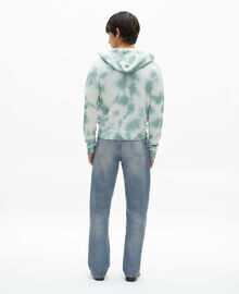 The Kooples HOMME KAKI / WHITE cardigan en laine mérinos tie and dye kaki