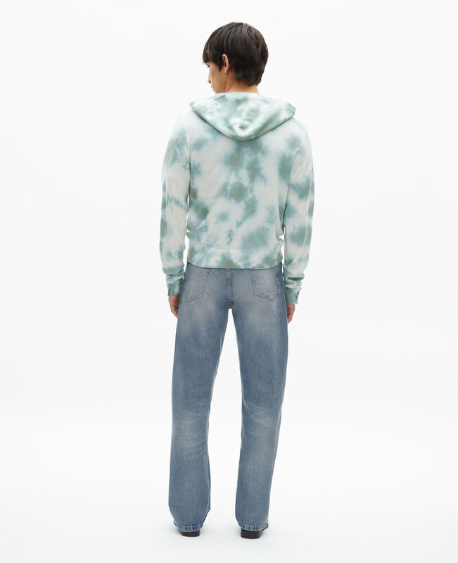 The Kooples HOMME KAKI / WHITE cardigan en laine mérinos tie and dye kaki