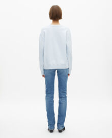 The Kooples FEMME LIGHT BLUE sweathshirt avec sérigraphie bleu clair