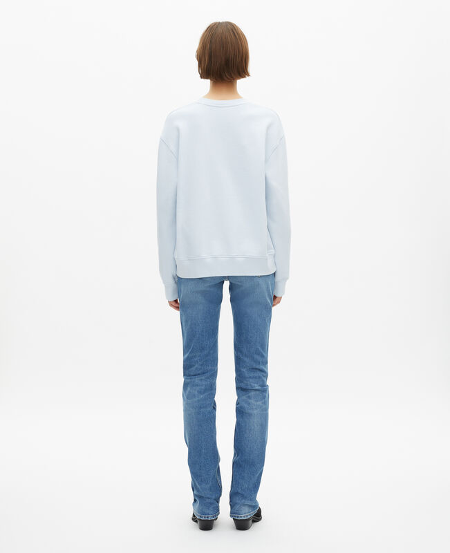 The Kooples FEMME LIGHT BLUE sweathshirt avec sérigraphie bleu clair