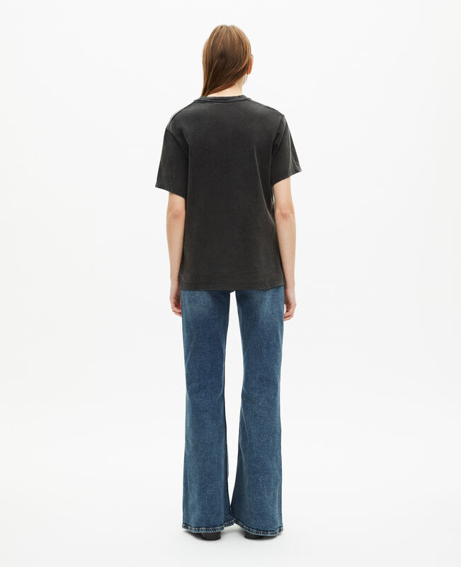 The Kooples FEMME BLACK WASHED t-shirt avec sérigraphie noir délavé