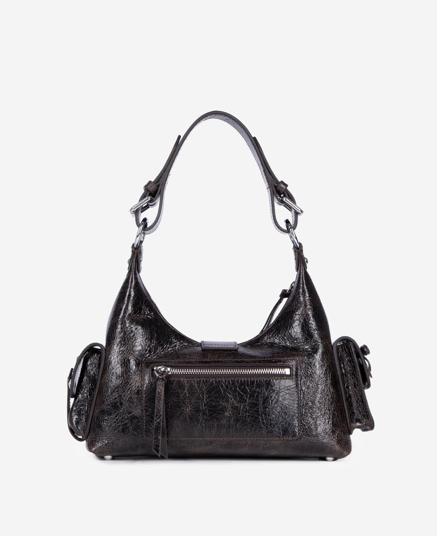 The Kooples DAMEN BROWN braune amelia tasche aus leder mit nieten