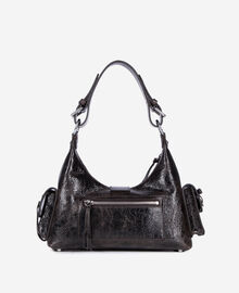 The Kooples FEMME BROWN sac amelia clouté en cuir craquelé marron