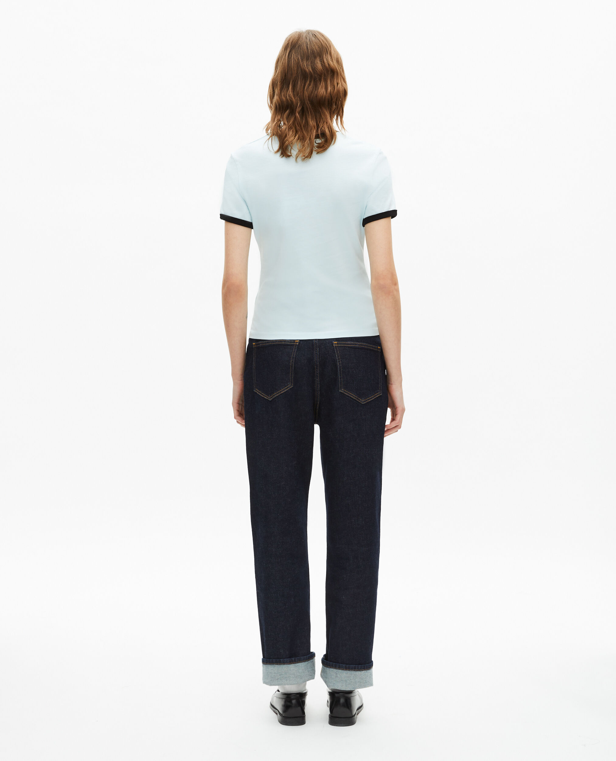 T-shirt broderie ruban bleu clair, BABY BLUE, hi-res image number null