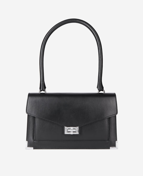 The Kooples FEMME BLACK sac emily porté épaule en cuir noir