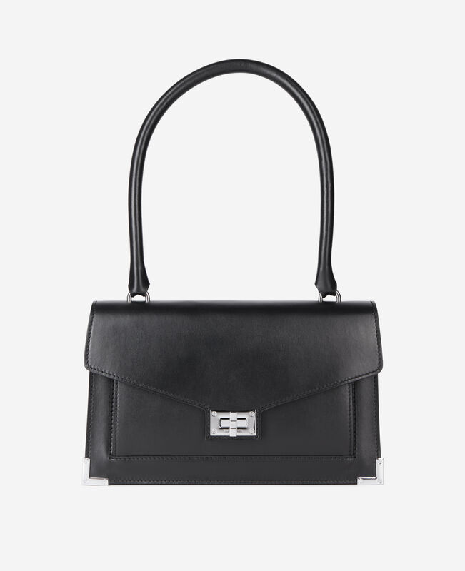 The Kooples FEMME BLACK sac emily porté épaule en cuir noir