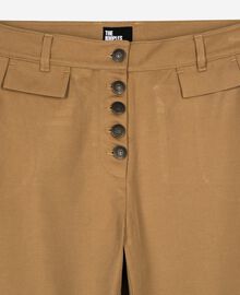 The Kooples FEMME BEIGE pantalon flare en coton et lin beige
