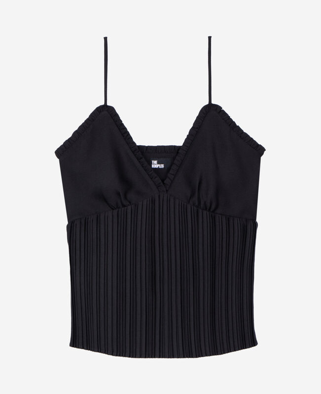The Kooples FEMME BLACK caraco plissé noir