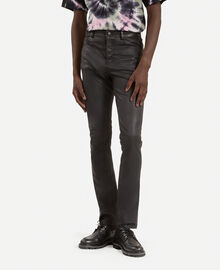 The Kooples HOMME BLACK pantalon slim en cuir noir