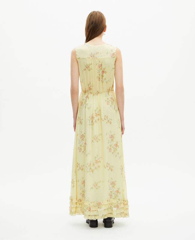 The Kooples FEMME YELLOW robe longue imprimé fleuri jaune