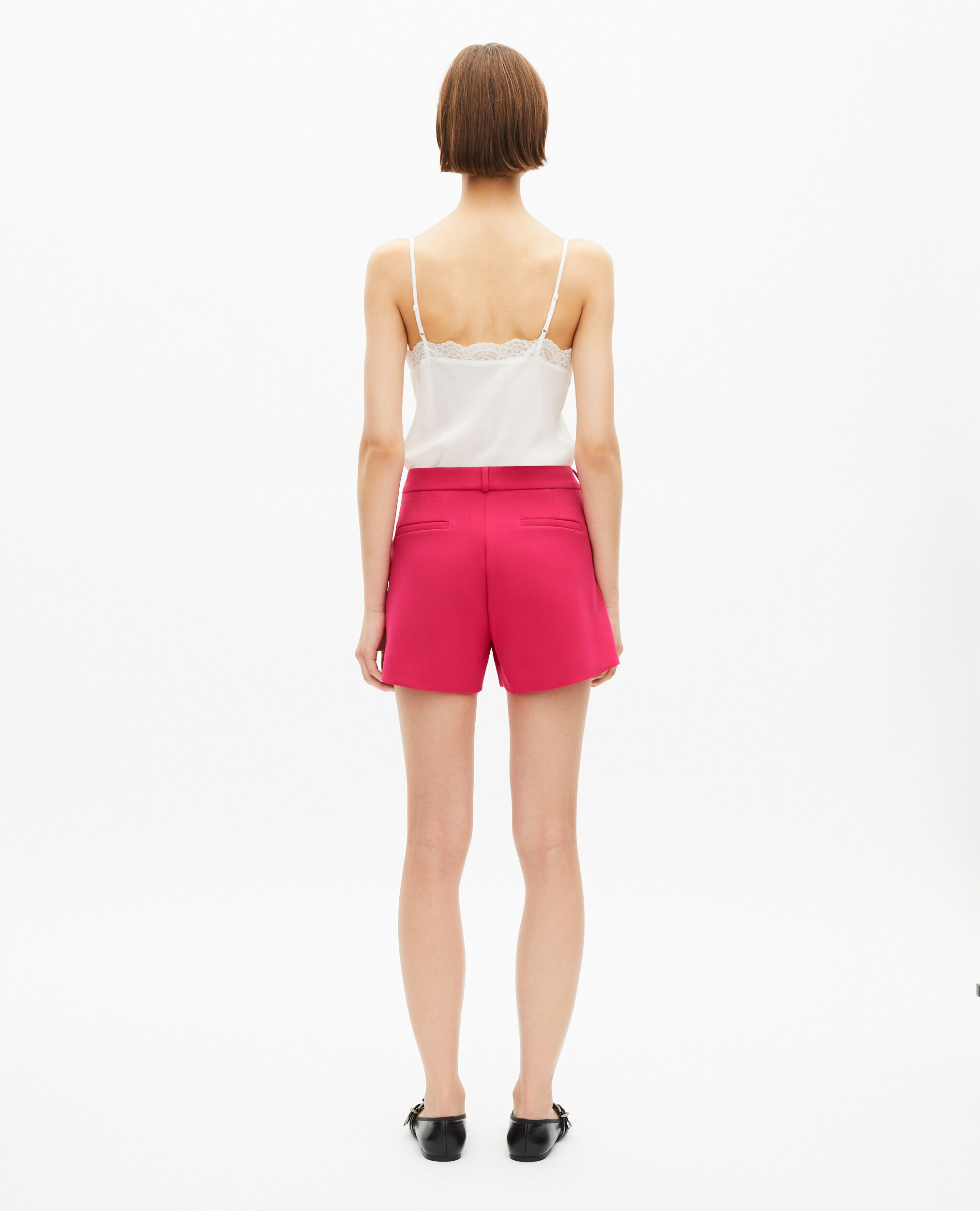 Short tailleur rose en crêpe, PINK, hi-res image number null