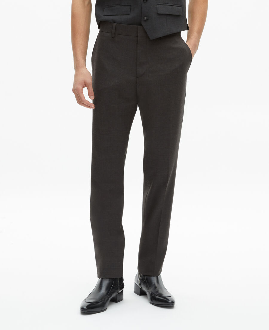 The Kooples MEN BLACK GREY black micro check wool blend suit pants