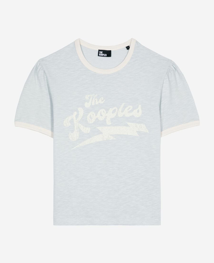 The Kooples FEMME LIGHT BLUE t-shirt avec sérigraphie bleu clair