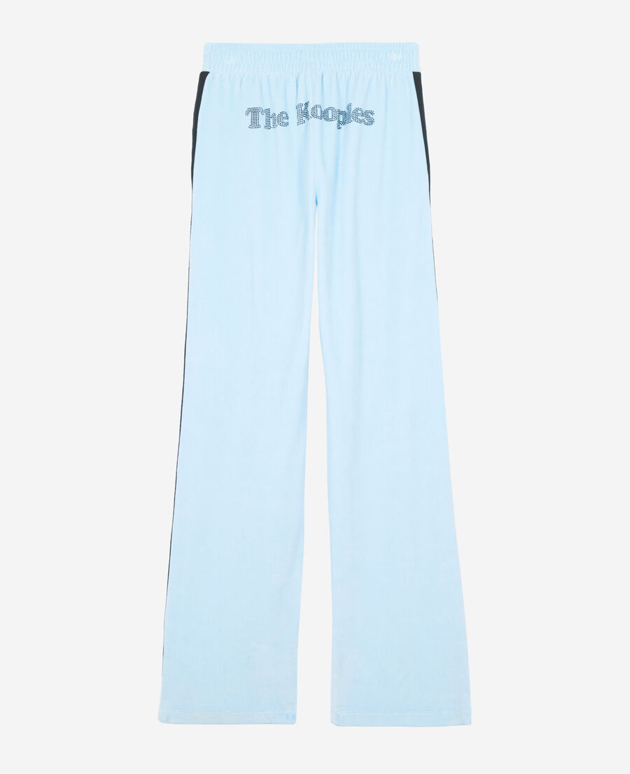 The Kooples FEMME BABY BLUE bas de jogging en velours bleu clair