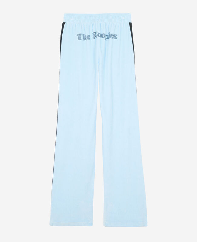 The Kooples FEMME BABY BLUE bas de jogging en velours bleu clair