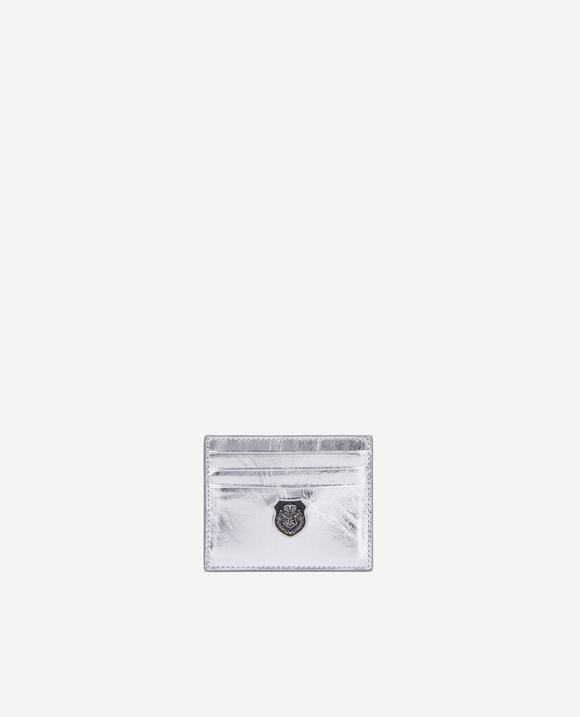 The Kooples DAMEN SILVER kartenhalter blason aus silbernem leder