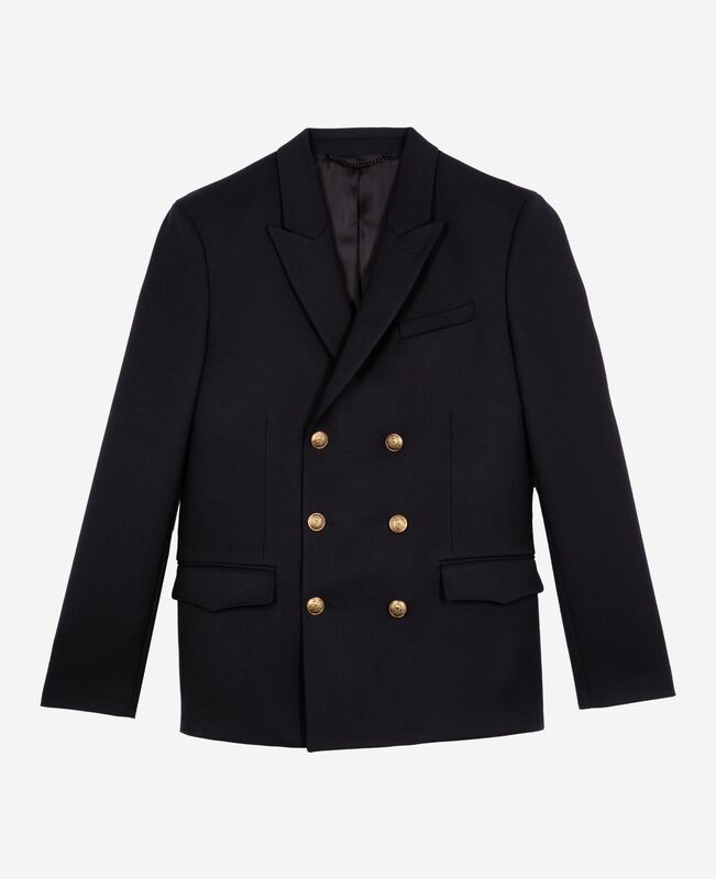 The Kooples HOMME DARK NAVY veste en laine bleu marine