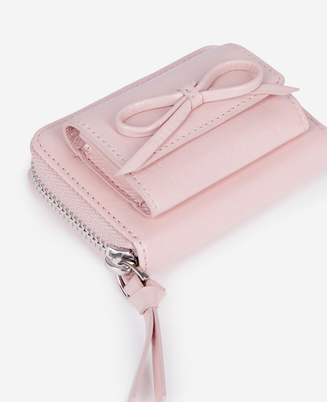 The Kooples FEMME PINK porte monnaie amelia en cuir rose