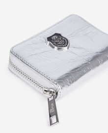The Kooples FEMME SILVER porte monnaie blason en cuir argenté