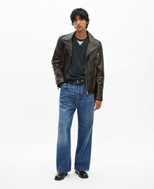 The Kooples HOMME BLACK USED LIGHT blouson style biker en cuir noir