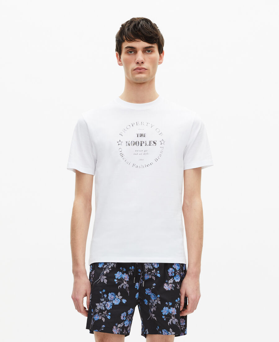 The Kooples MEN BLACK BLUE black floral print swimsuit
