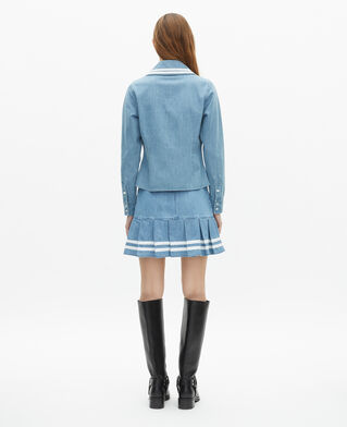 The Kooples FEMME BABY BLUE chemise col claudine en denim