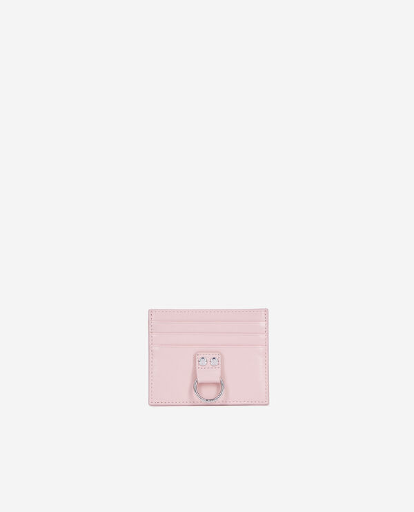 The Kooples FEMME PINK porte cartes amelia en cuir rose