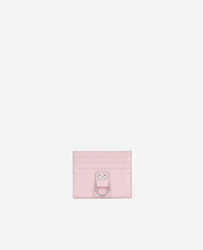 The Kooples FEMME PINK porte cartes amelia en cuir rose