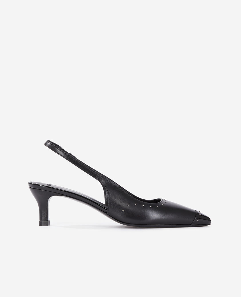 The Kooples DAMEN BLACK schwarze pumps aus leder mit zwei riemen
