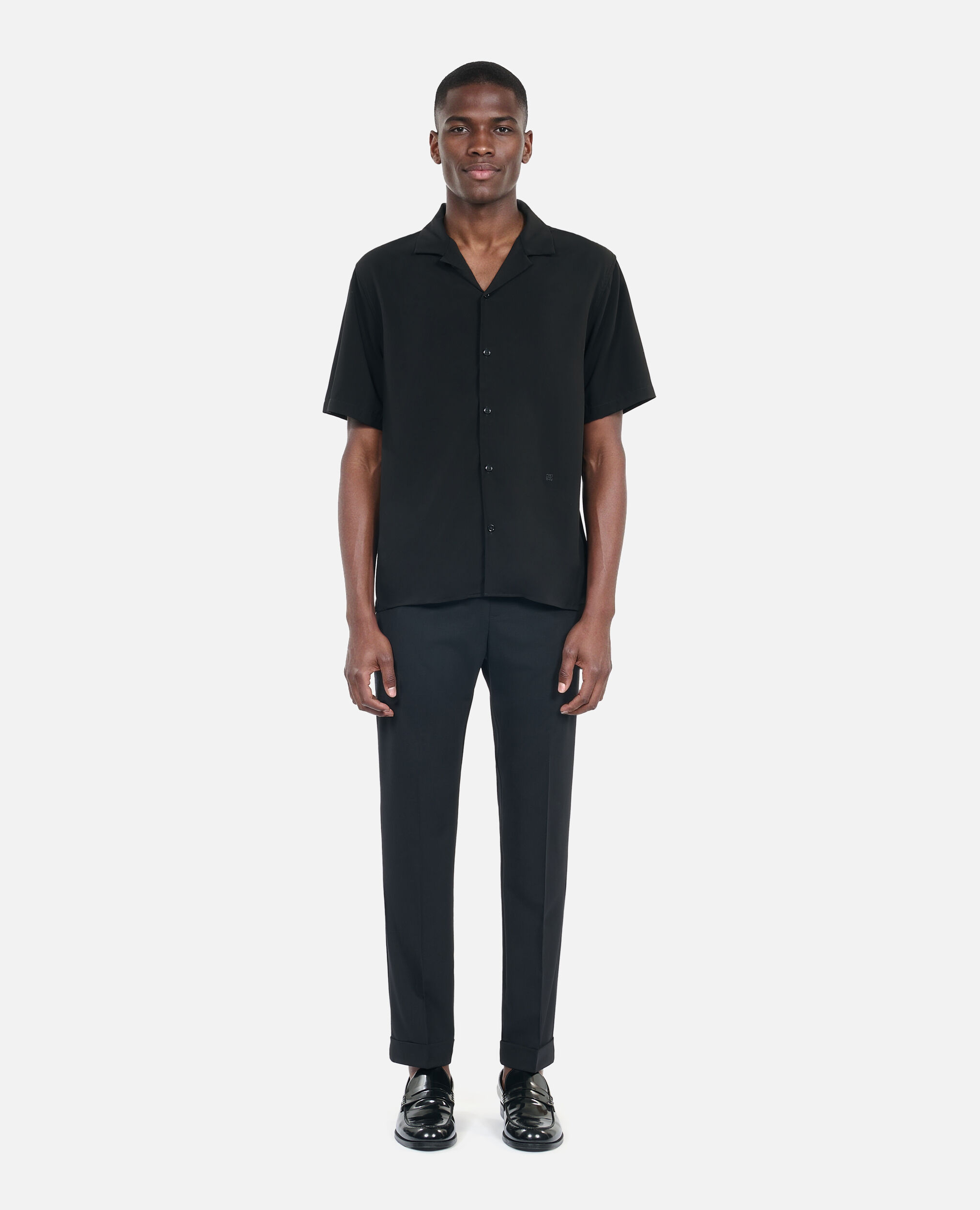 Chemise manches courtes noire, BLACK, hi-res image number null