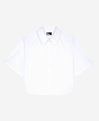The Kooples WOMEN WHITE short white poplin shirt