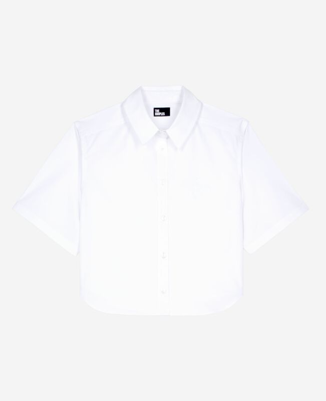 The Kooples FEMME WHITE chemise courte en popeline blanche