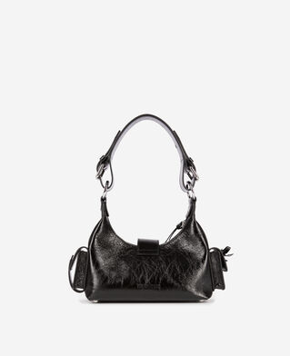 The Kooples FEMME BLACK sac amelia small en cuir craquelé noir