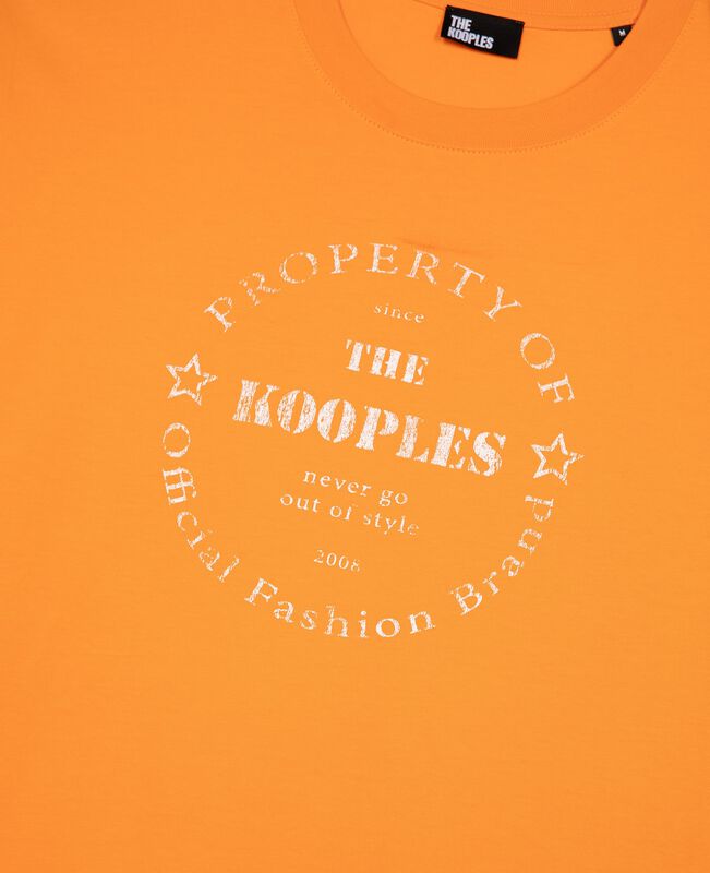 The Kooples HOMME ORANGE t-shirt avec sérigraphie orange
