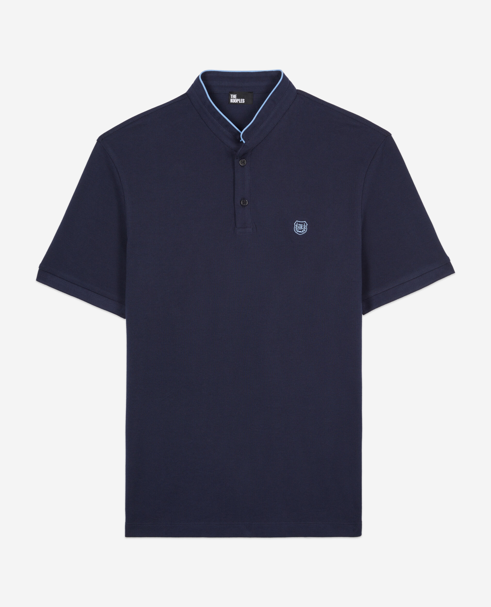 Polo en coton piqué bleu marine, NAVY/ PIPING NAVY, hi-res image number null