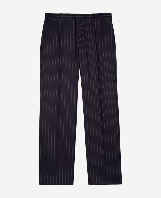 The Kooples HOMME DARK NAVY pantalon de costume à rayures bleu foncé