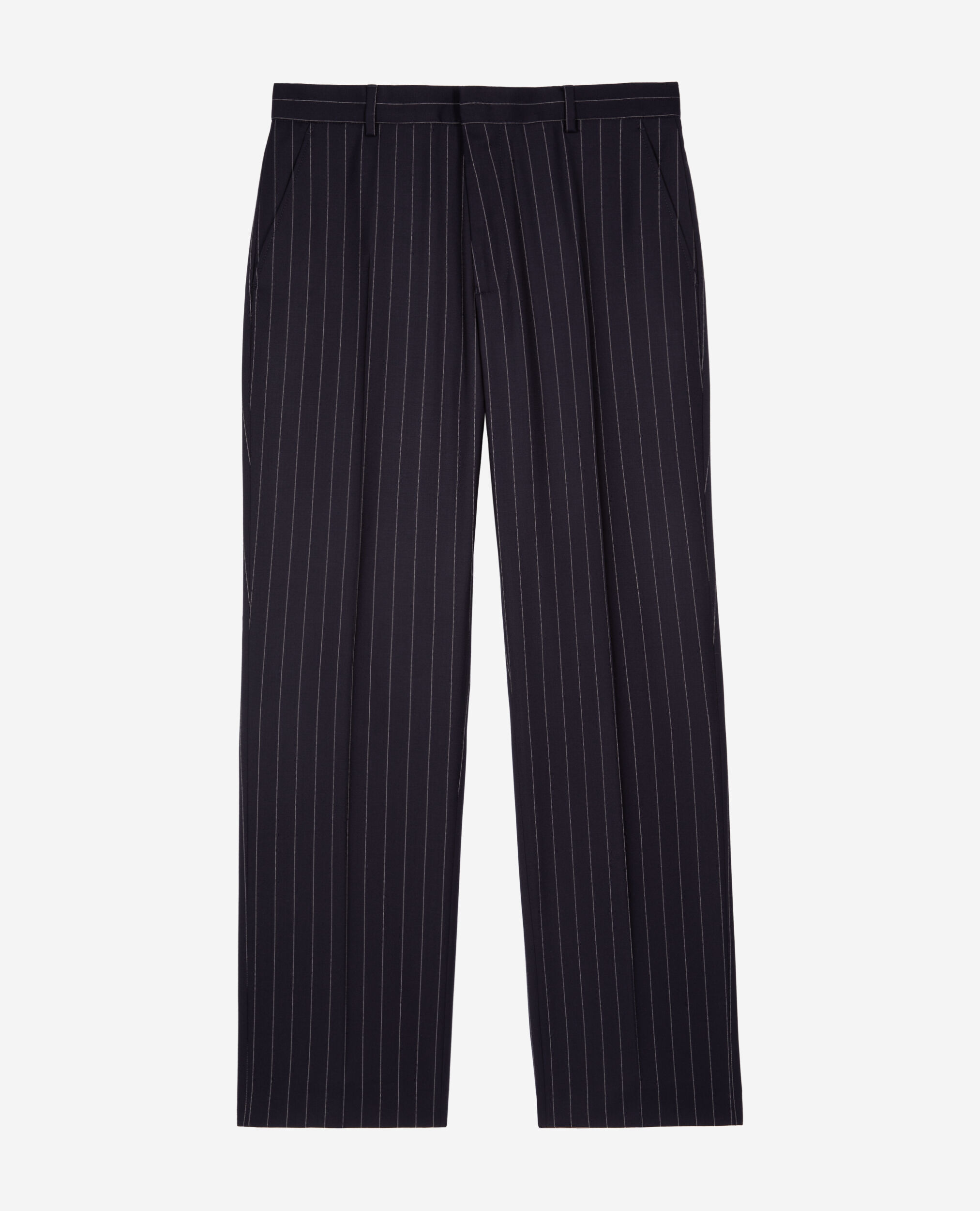 Pantalon de costume à rayures bleu foncé, DARK NAVY, hi-res image number null