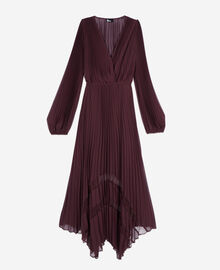 The Kooples FEMME BURGUNDY robe longue plissée bordeaux